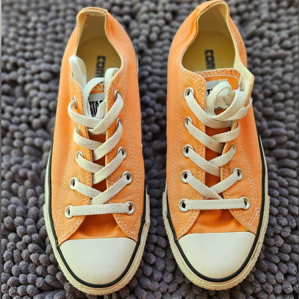 Converse Orange Canvas Low Top Sneakers